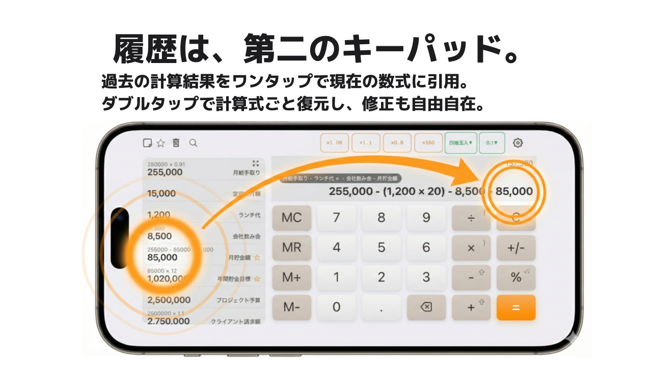 履歴は、第二のキーパッド。